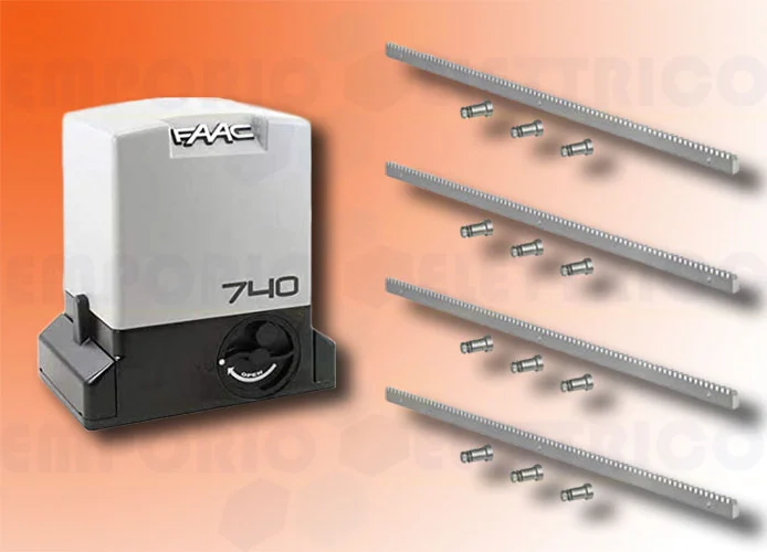 faac gearmotor 1097805 + 4mt rack zinc emp1097805cremz