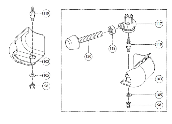 fadini pièce détachée paquet butée d'arrêt complète pour aproli 280 batt 2801002