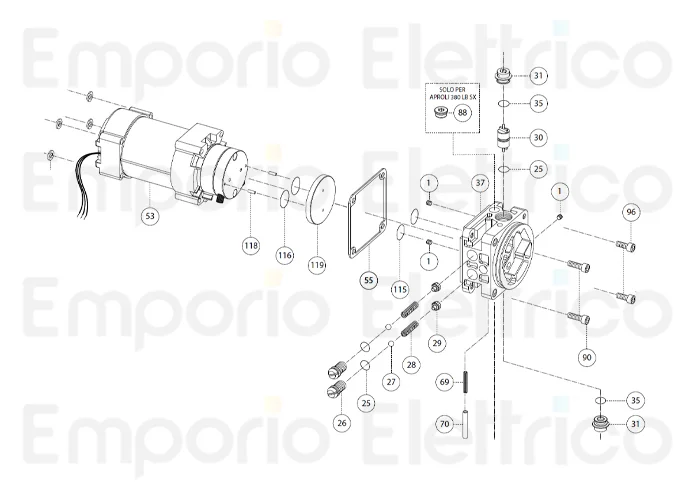 fadini pièce détachée soupape de distribution de la pression d'huile complète 380122