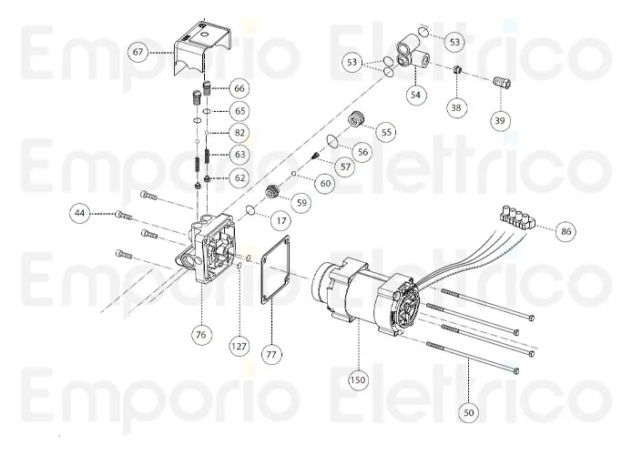 fadini Ersatzteil der Stange m5x155 Motor/Pumpe für combi 740 980 74050