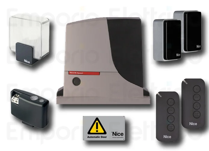nice kit automazione cancelli scorrevoli 24v robus 1000  rb1000bdkce