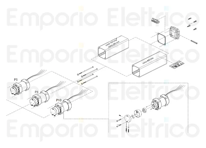 fadini Ersatzteil des kompletten elektrischen Motors 230 v - 0,25 cv - p5 für hindi 880 evo 87081