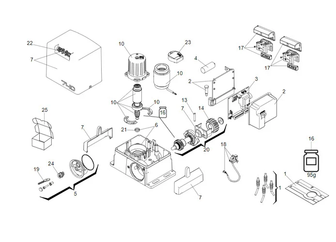 faac pagina ricambi per motore 740 230v