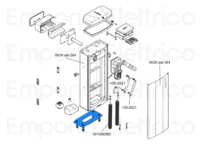 came pièce détachée plaque barrière gard gt8 88003-0158