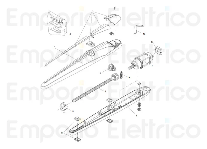 beninca Ersatzteil der mechanischen Anschlagführung für bob 24v für bob21mae-115 9686883