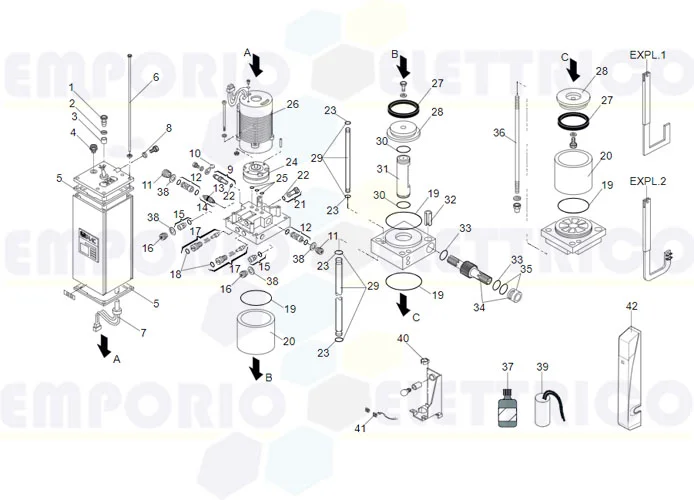 faac Seite Ersatzteile des 595 S Motors