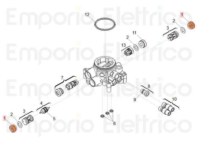 faac Ersatzteil der Ventilhaltenutmutter aus Messing 7049005