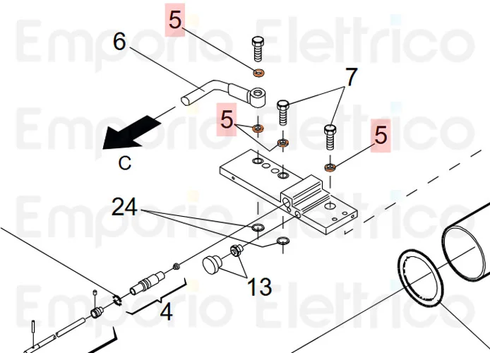 faac Ersatzteil der Scheibe 13x9,8x1,5 aus geglühtem Kupfer 7039285