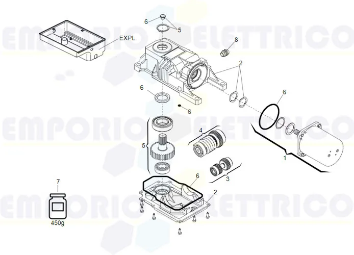 faac Seite Ersatzteile des 770 Motors 24v